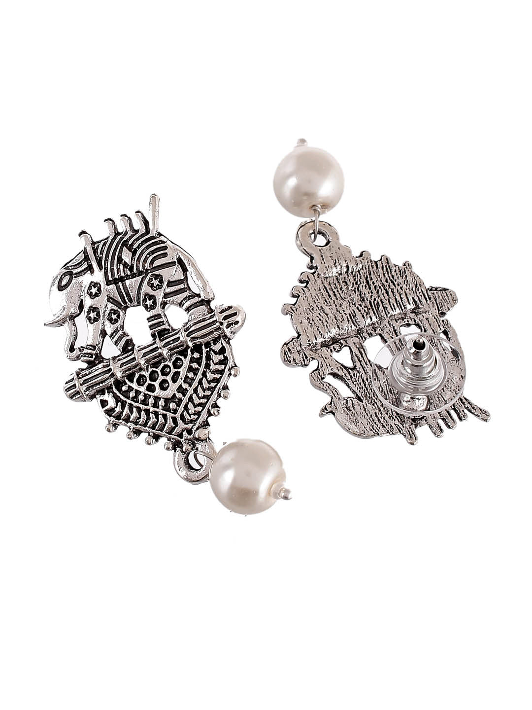 Elephant silver Drop Stud Earrings
