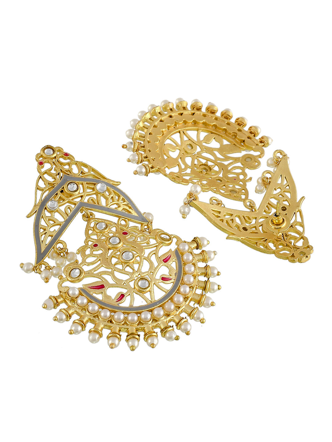 Gold Plated Filigree Chaandbali Earrings For Women