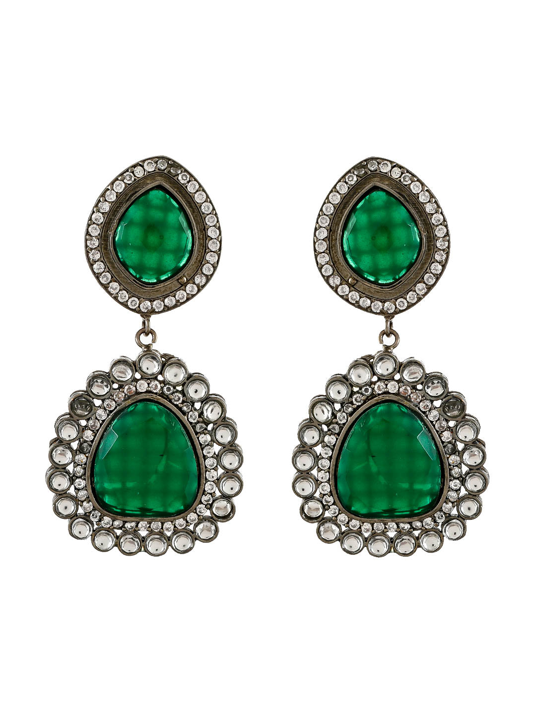Green Onyx Drop Earrings for women