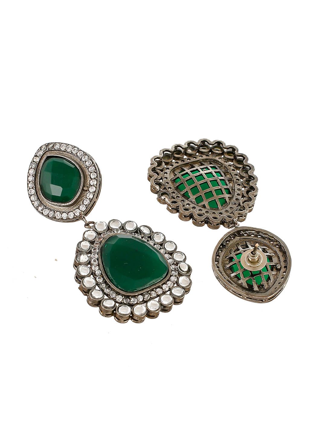 Green Onyx Drop Earrings for women