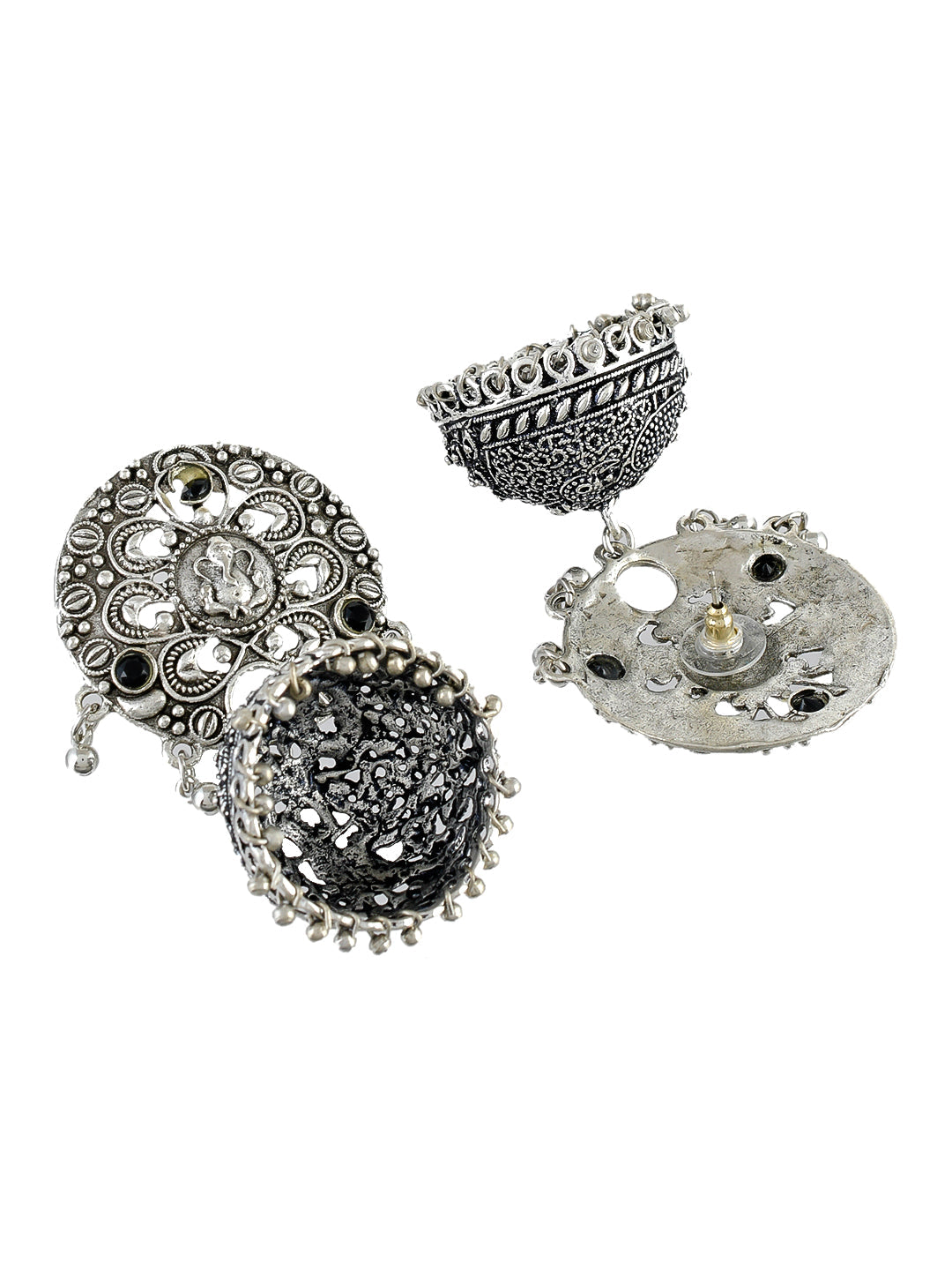 Oxidised silver jhumka earring for women