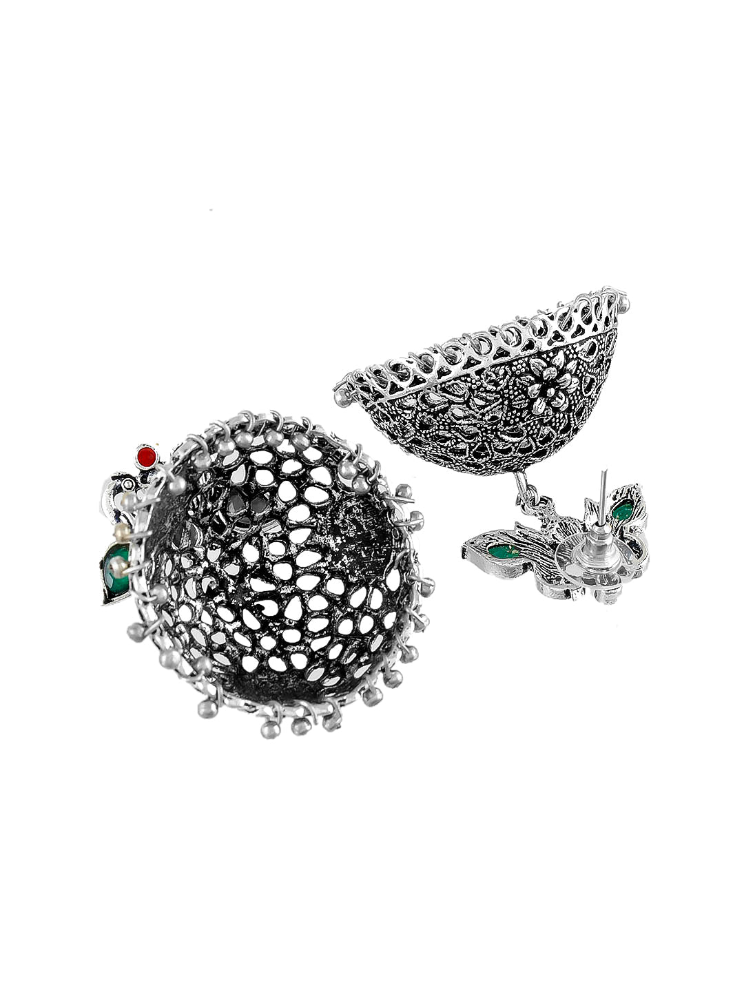 Oxidised silver jhumka earring