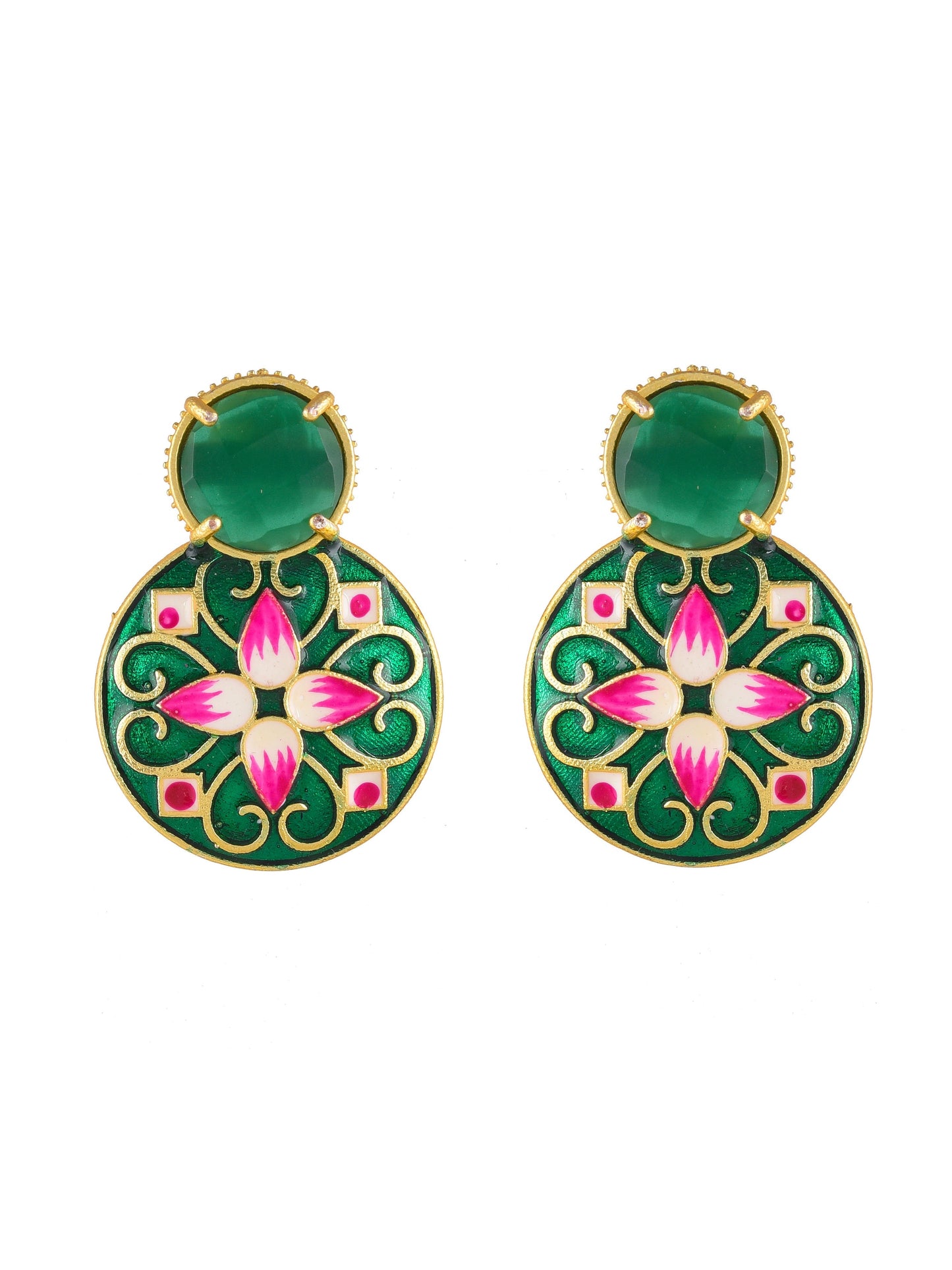 Enamelled Earrings For Western Outfit