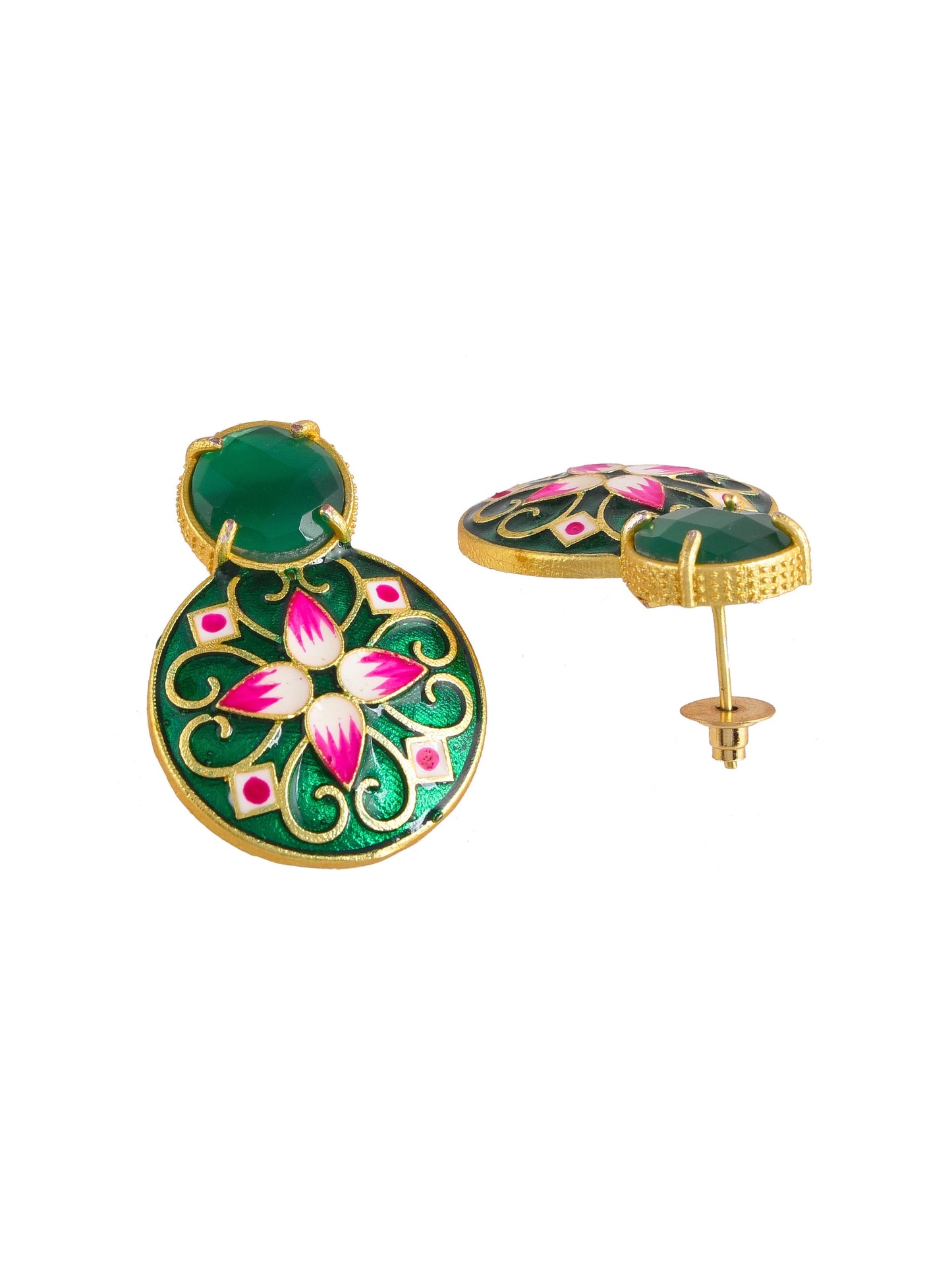 Enamelled Earrings For Western Outfit
