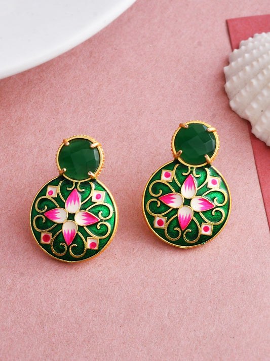 Enamelled Earrings For Western Outfit