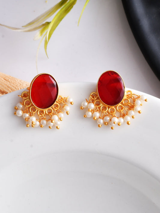 Stud Pearl Earrings for western outfit