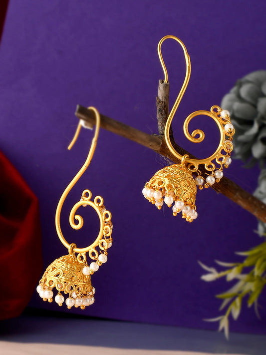 Gold Plated Traditional Drop Earrings jhumkas