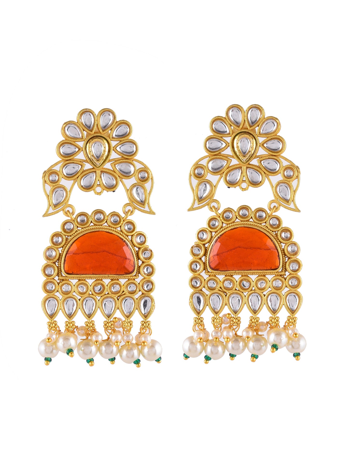 Kundan Pearl Long earrings For Women