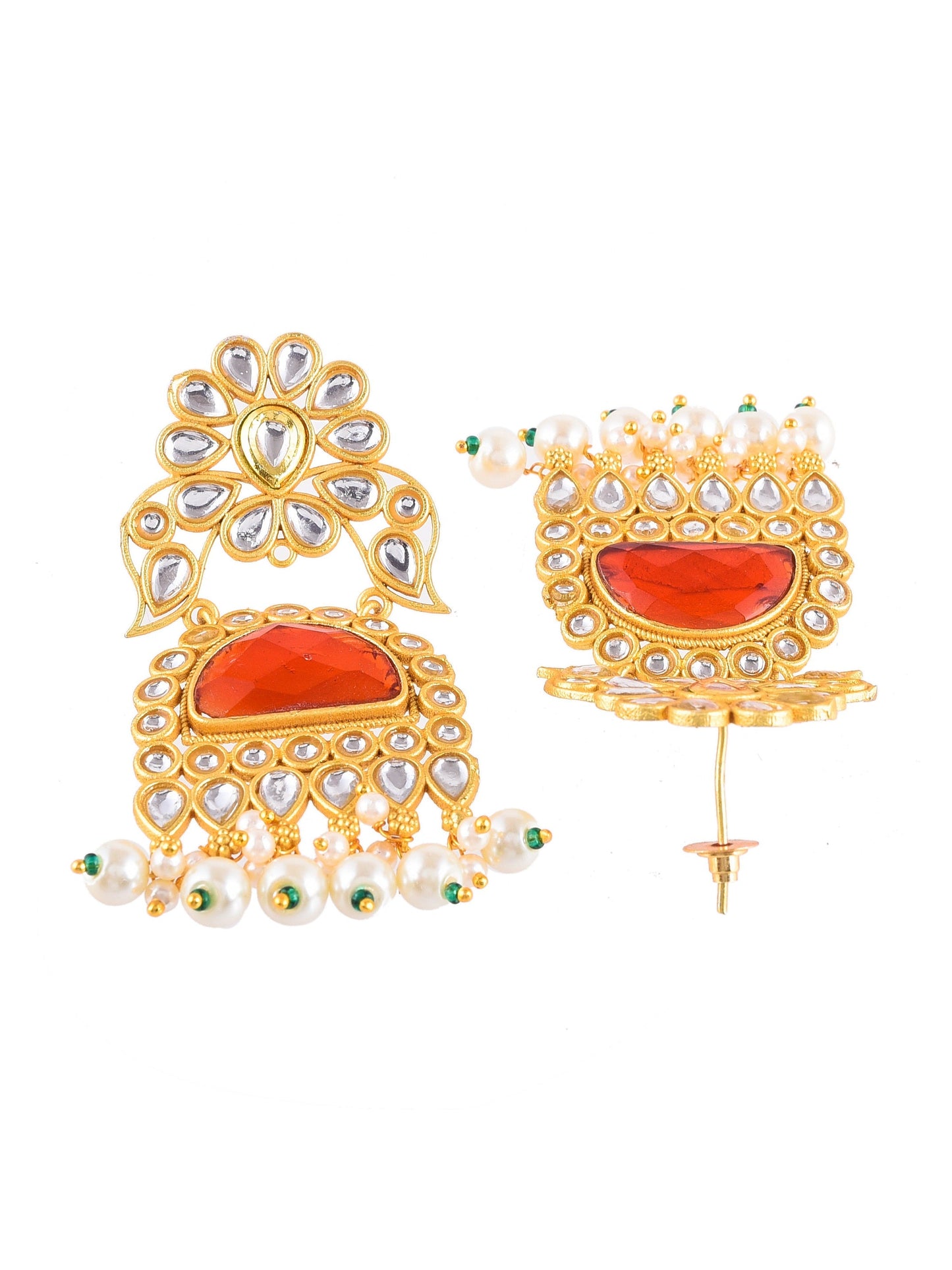 Kundan Pearl Long earrings For Women
