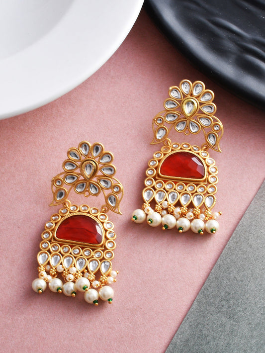 Kundan Long earrings for traditional outfit
