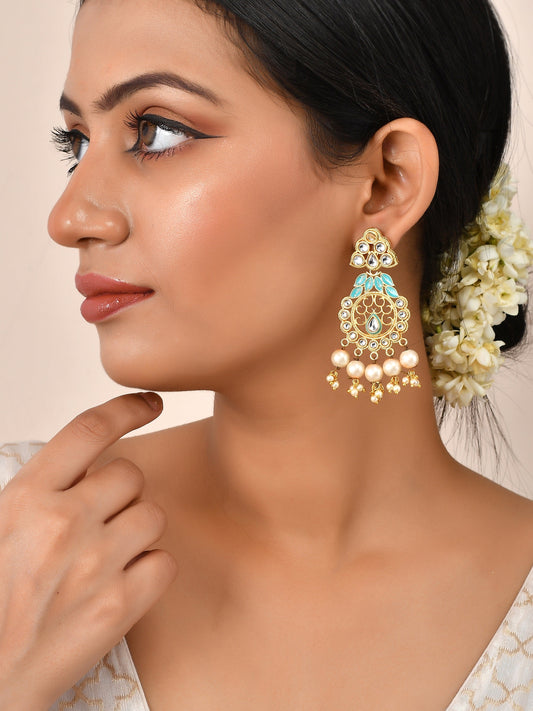 Kundan Minakari Chandbali Earrings