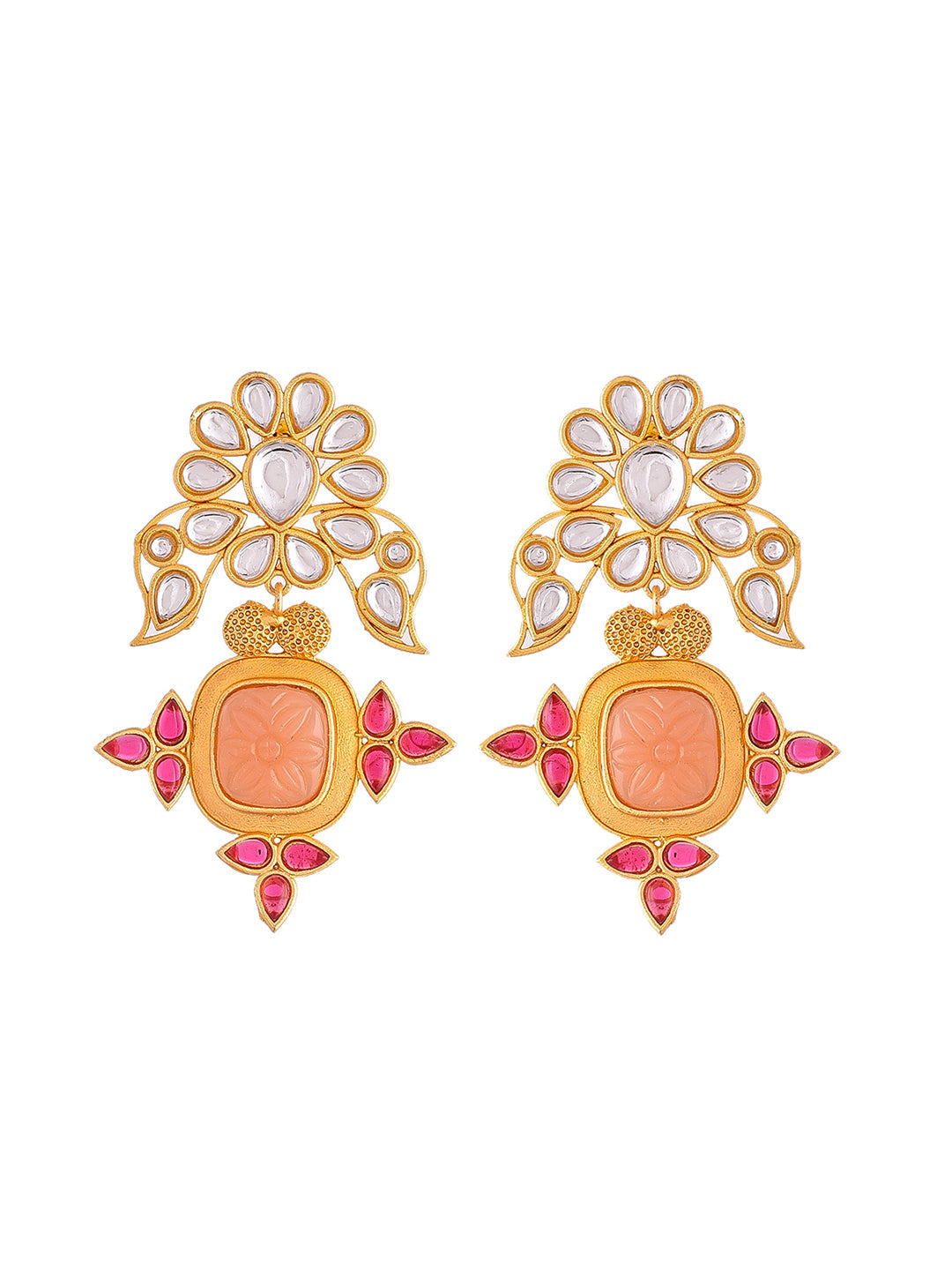 Pink Kundan Earrings for women