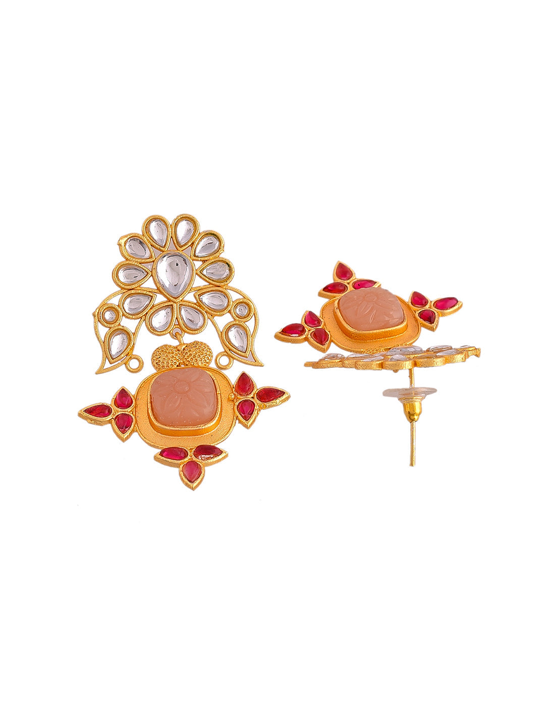 Pink Kundan Earrings for women