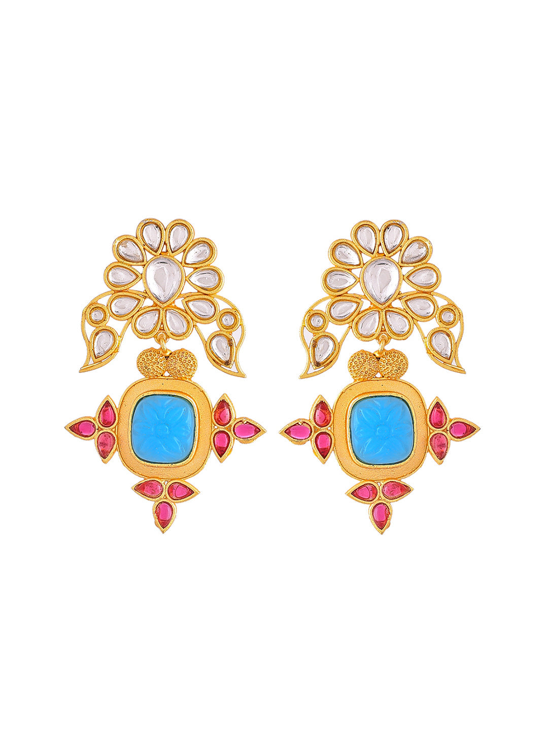 Kundan floral earrings for women