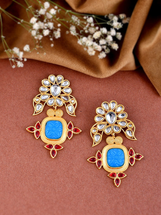 Kundan floral earrings for women