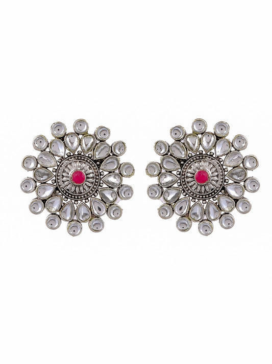 Kundan Antique Stud Earrings For Girls