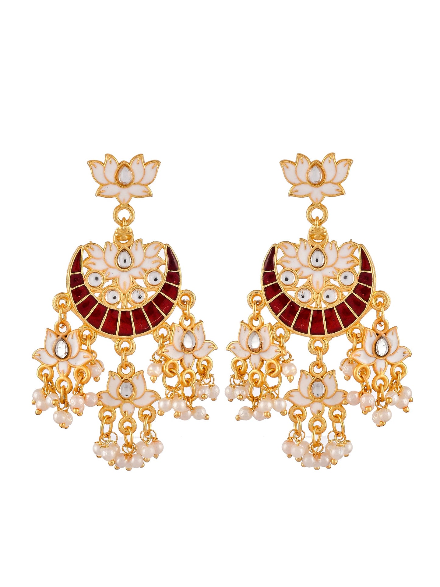 Gold plated Yashvi chandabali Earrings for wedding outfit