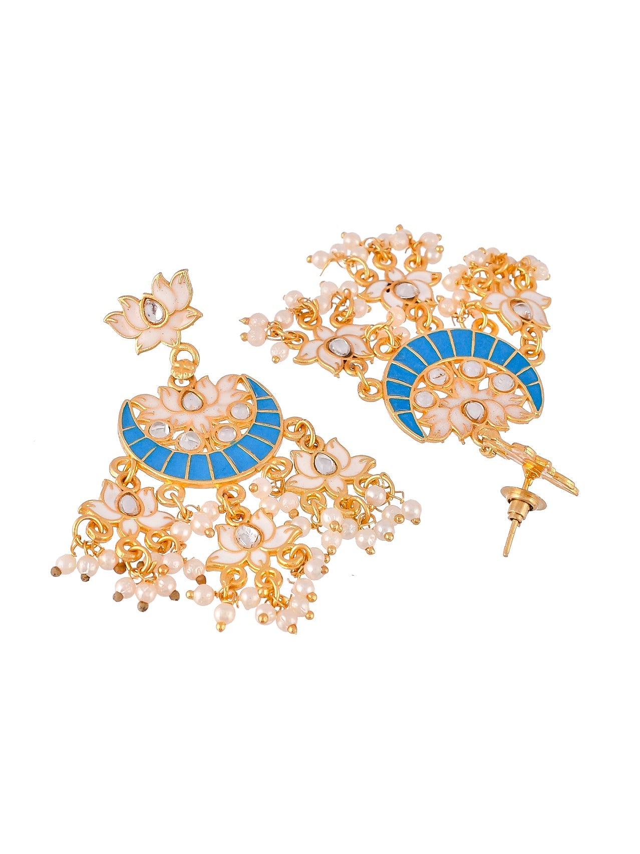 Gold plated traditional Sharavi chandabali Earrings