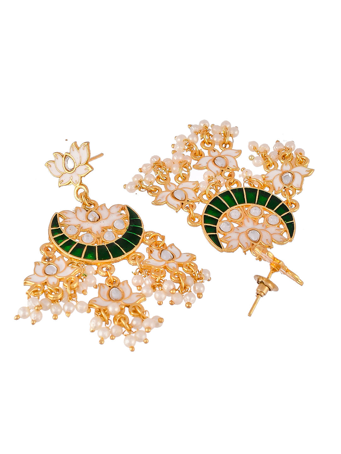 Gold plated hansini chandabali Earrings for wedding outfit