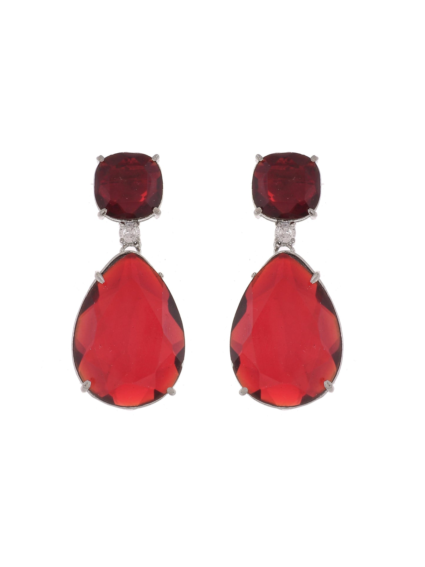 Faux Ruby Western Drop Earrings