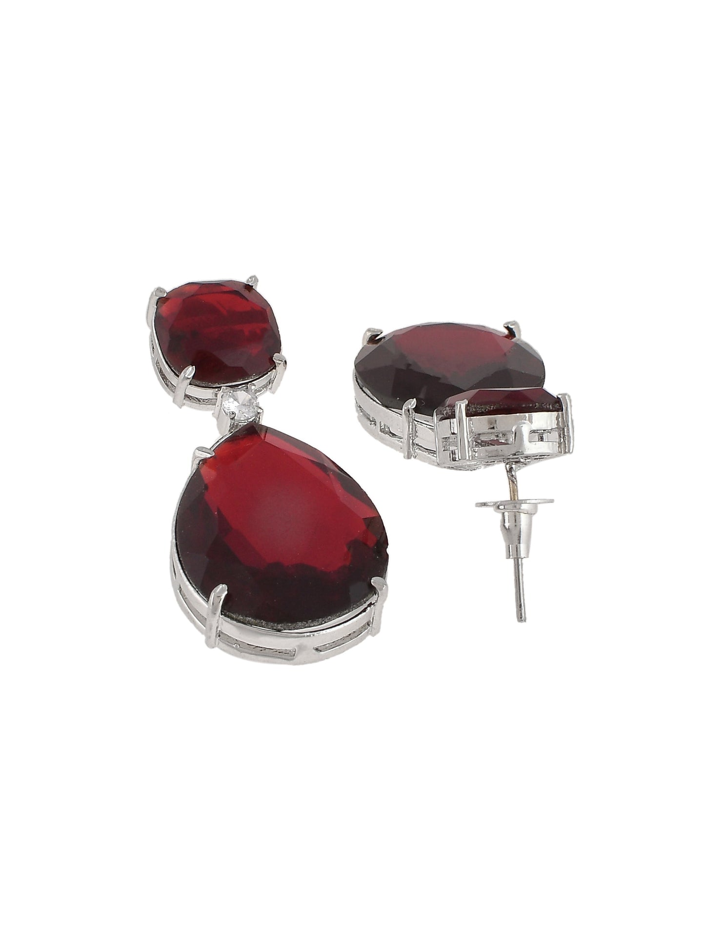 Faux Ruby Western Drop Earrings