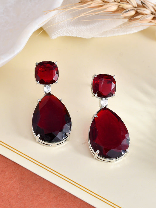 Faux Ruby Western Drop Earrings