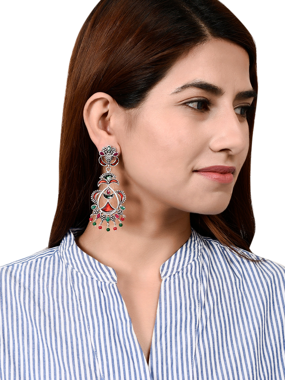 Indian Ethnic Tribal Oxidized Drop Earrings For Women