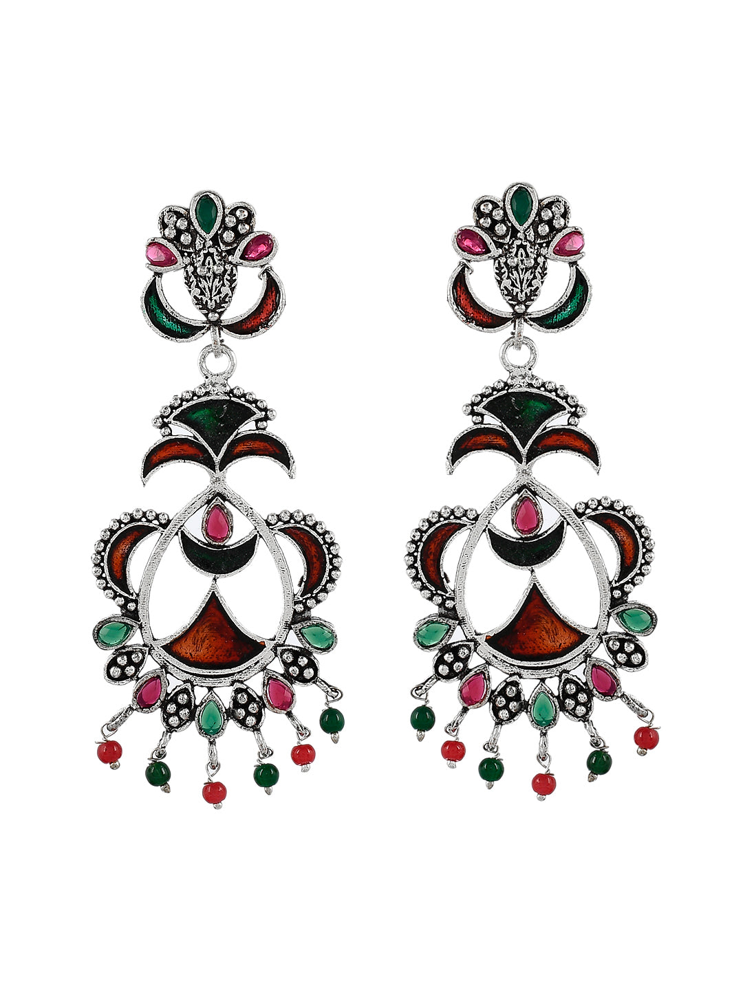 Indian Ethnic Tribal Oxidized Drop Earrings For Women