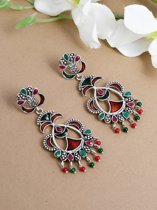 Indian Ethnic Tribal Oxidized Drop Earrings For Women