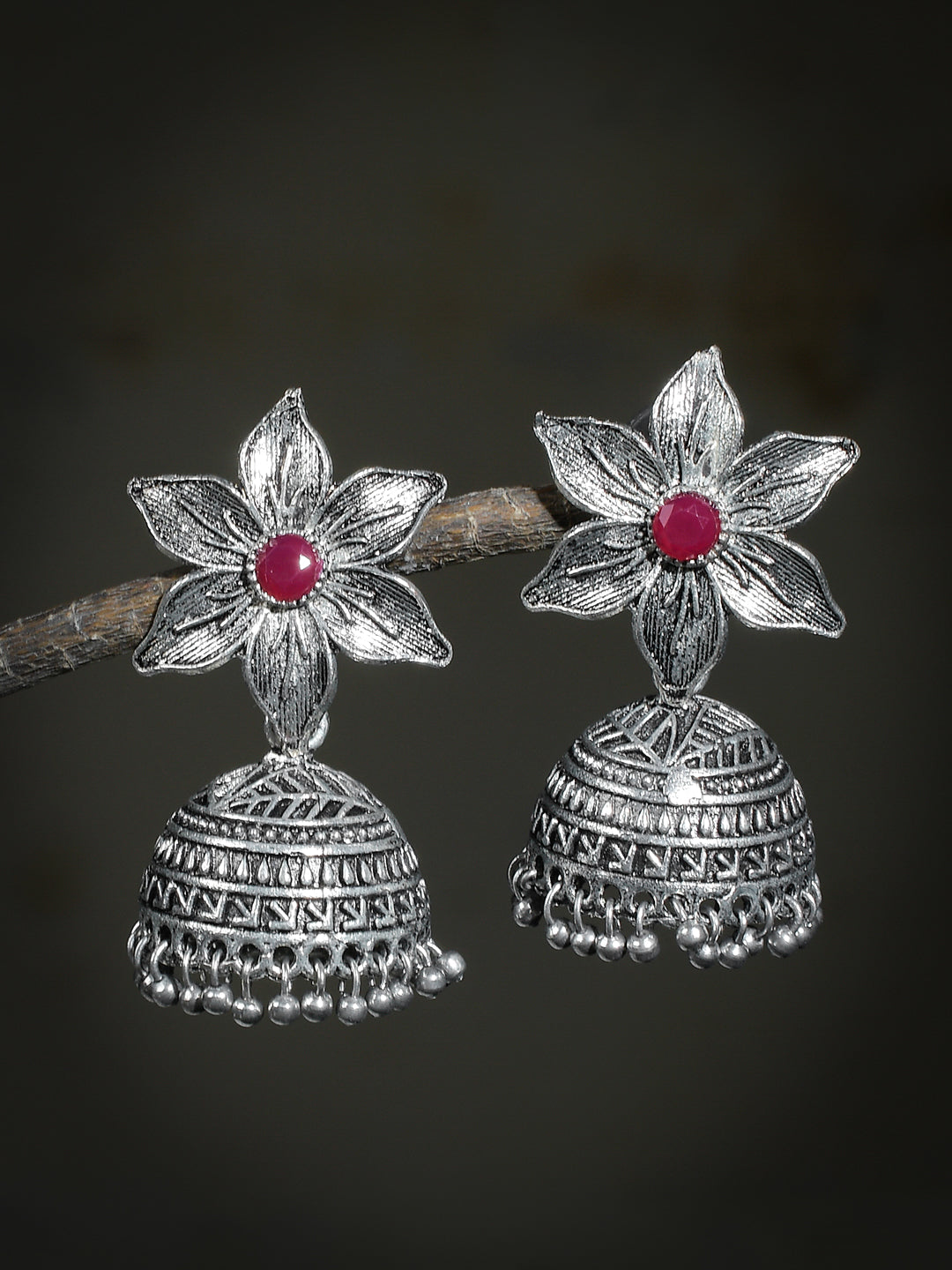 Oxidised Jhumka Earrings