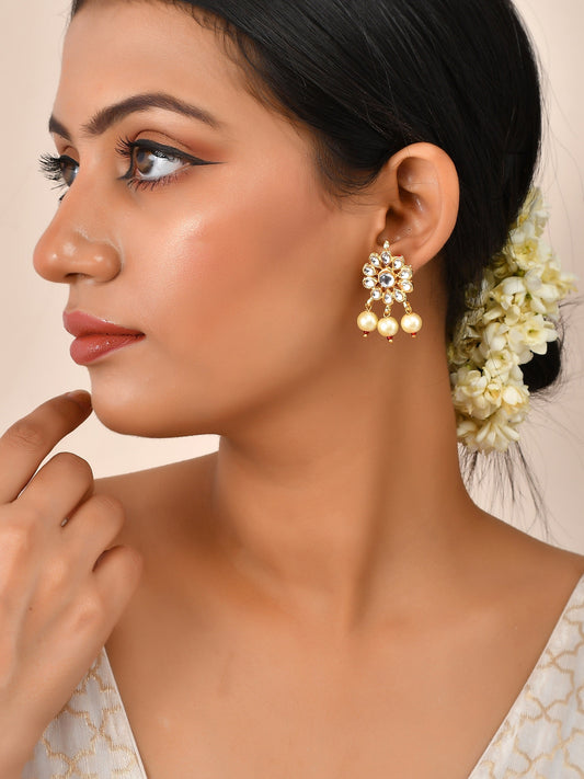 Traditional Pearl Kundan Earrings For Women