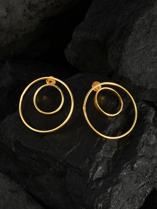Gold Plated Double circle Earrings for girls