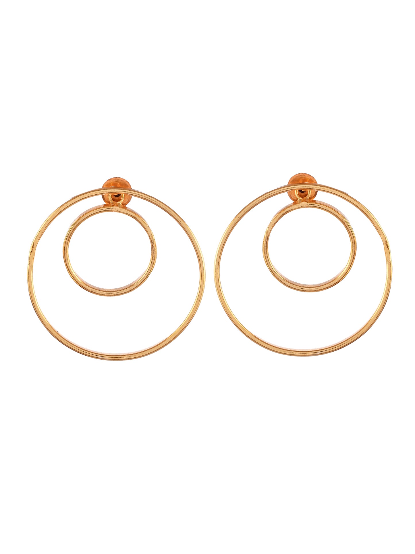 Gold Plated Double circle Earrings for girls