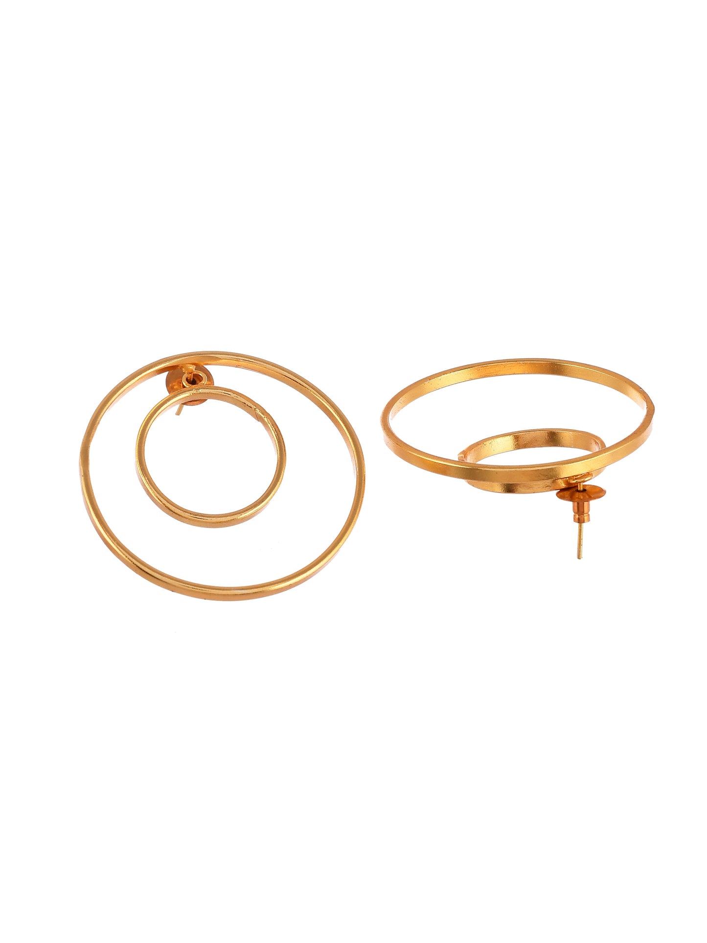 Gold Plated Double circle Earrings for girls