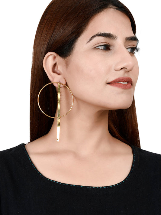 Contemporary Gold Plated Circle Of Life Earrings For Girls