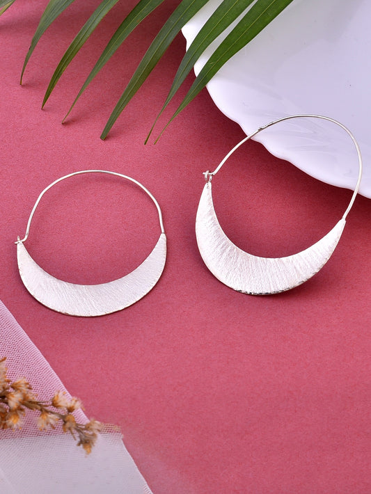 Silver Plated Circular Hoop Earrings for Women
