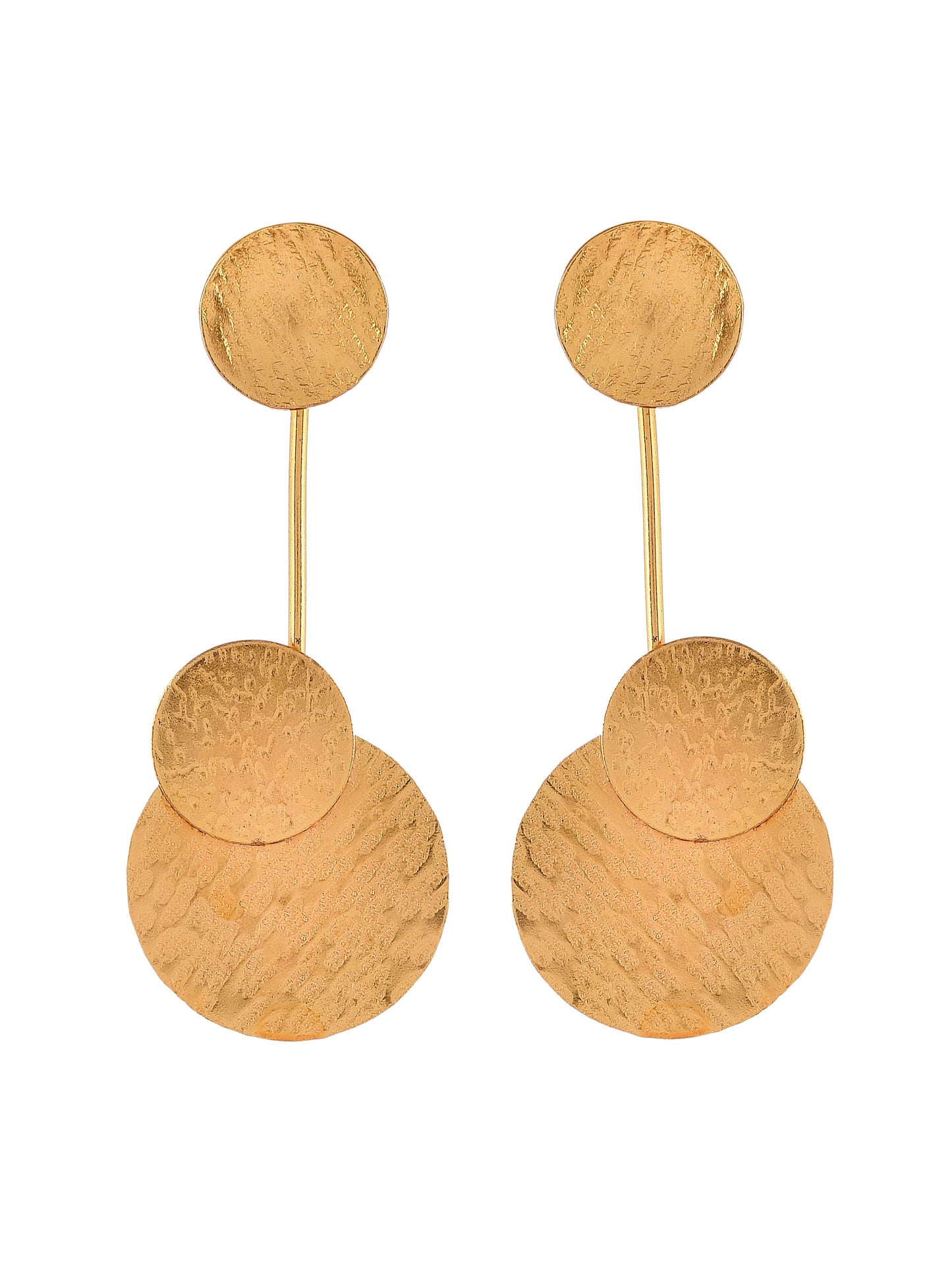 Triple Disc Circular Long Earring for western outfit