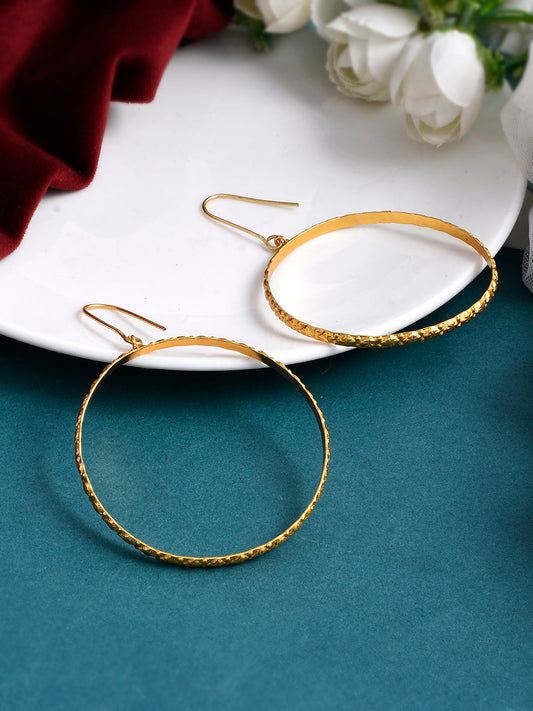 Gold Plated classic hoop earrings for western outfit
