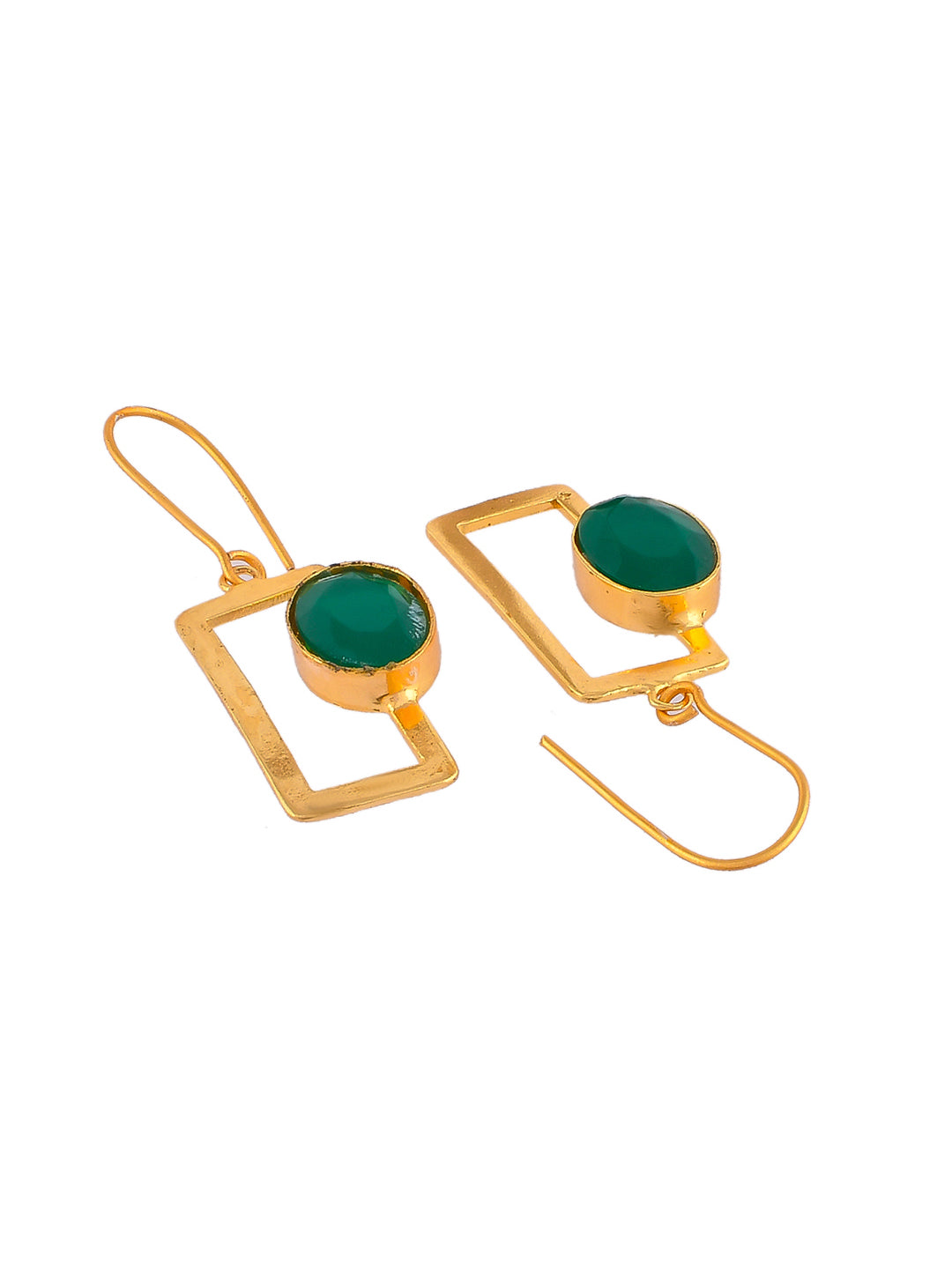 Green Stone Drop earrings for western outfit
