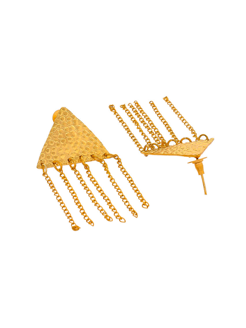 Textured Chain Drop Earrings For Women