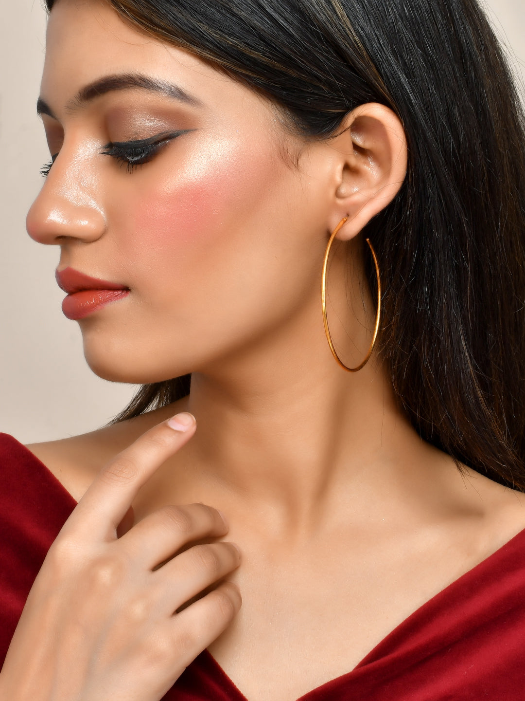 Gold Plated Half Hoop earrings