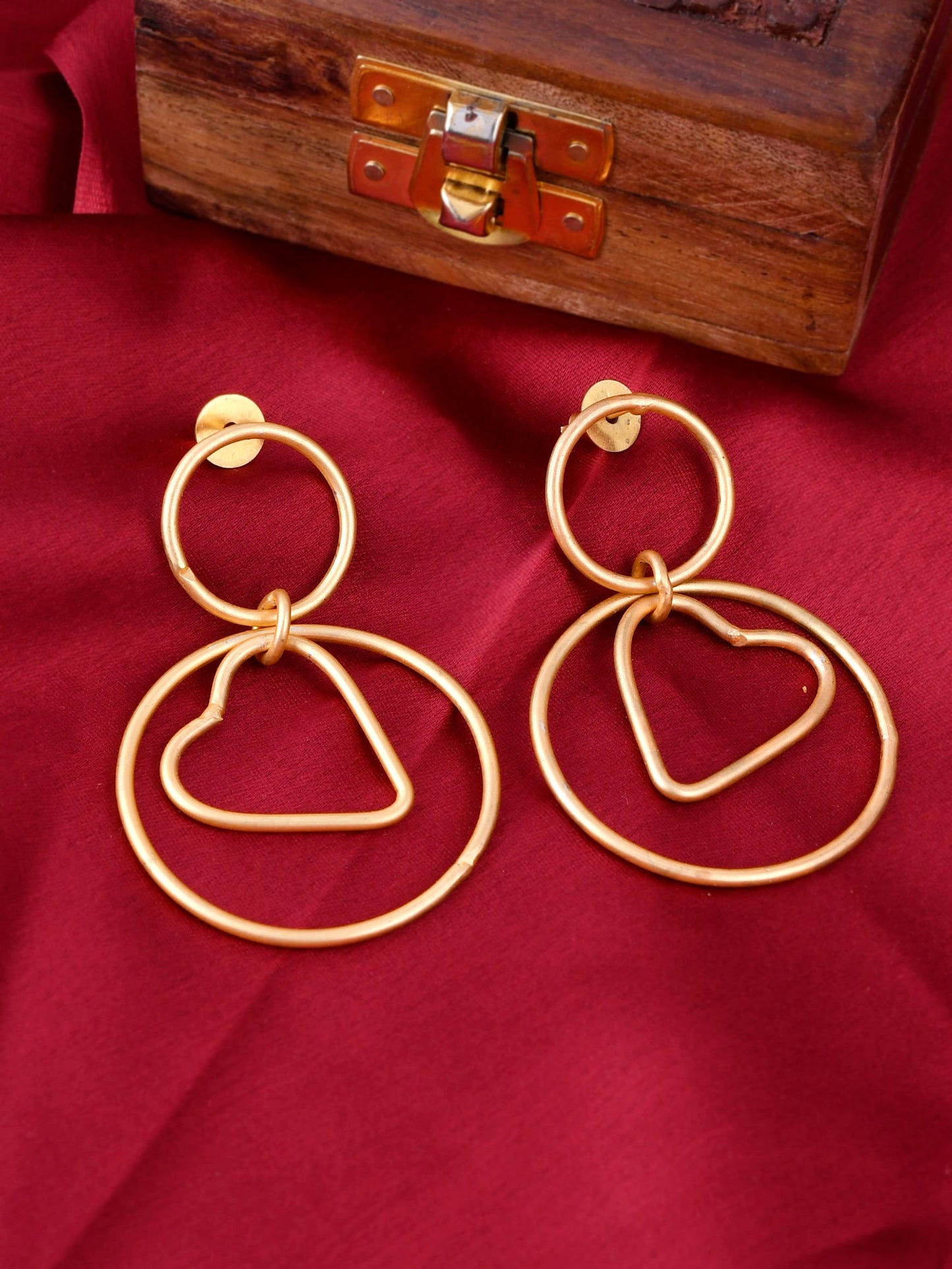 Gold Plated Heart Hoop Earrings