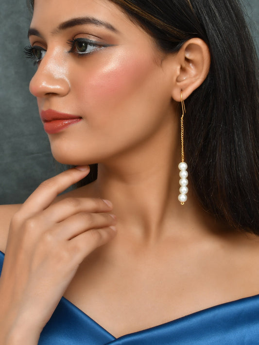 Western Long Pearl Chain Earrings For Women