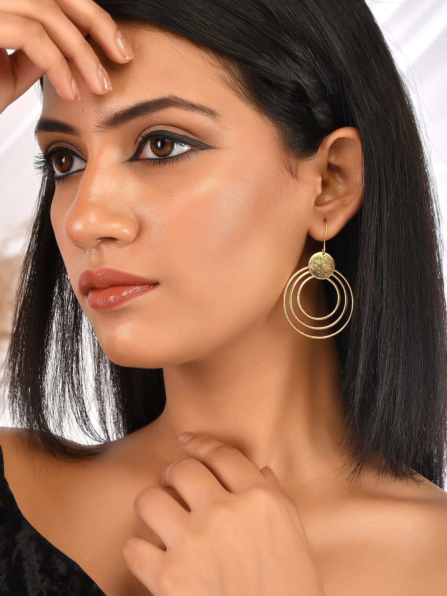 Handmade multi Circular earrings for western outfit