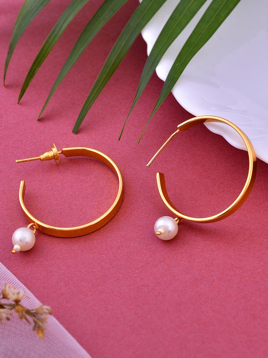 Gold Plated Half Hoop Earrings