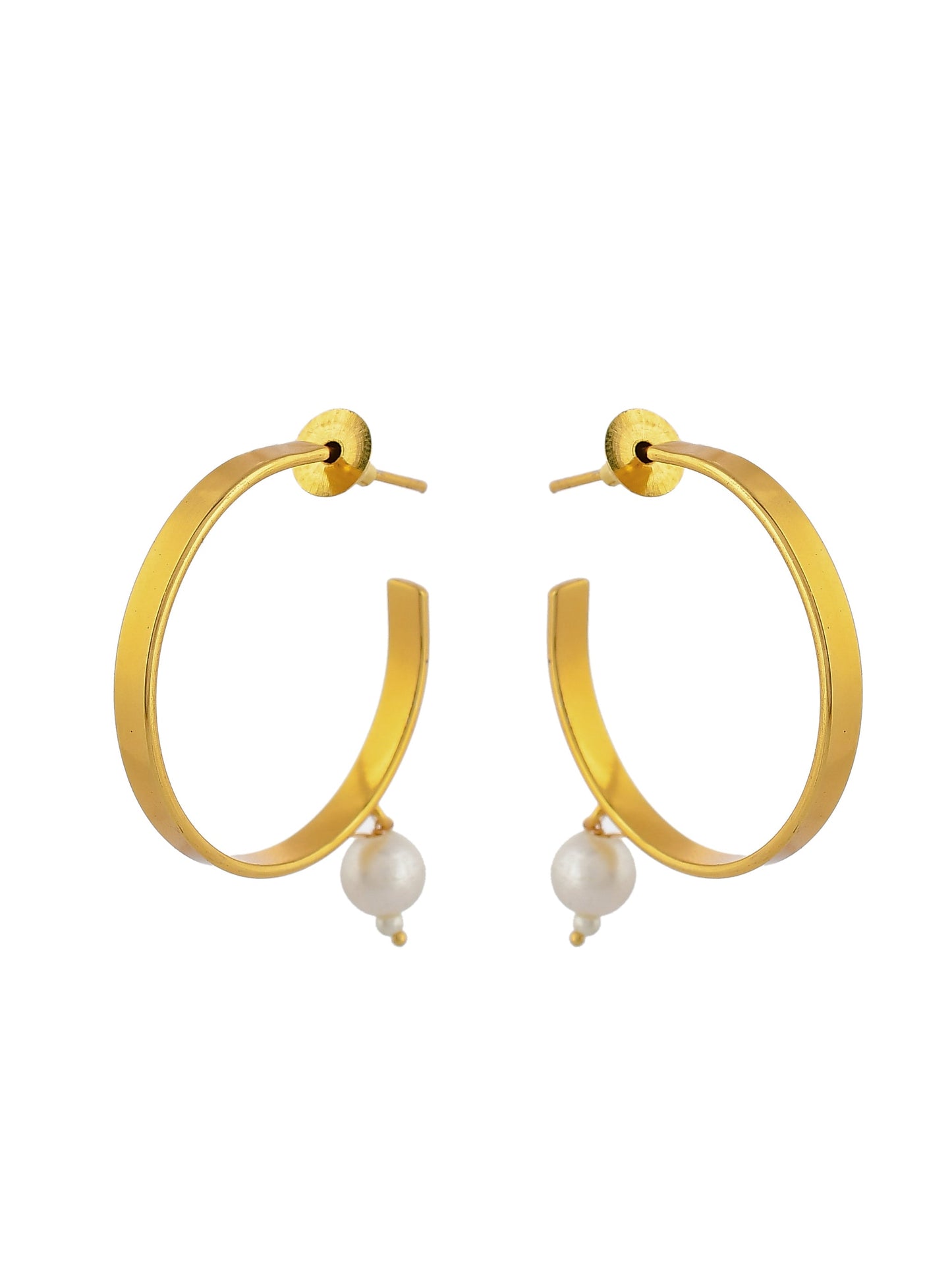 Gold Plated Half Hoop Earrings