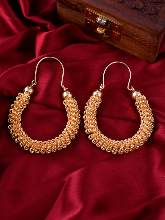 Gold Plated Spiral Earrings for western outfit