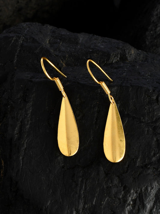 Gold Plated Leaf drop Earrings