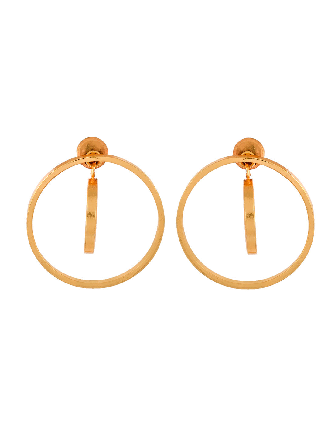 Contemporary Gold Plated Circle Earring For Women