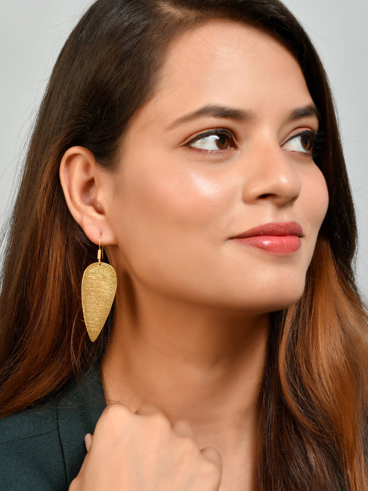 Hammered Novica Leaf Earrings